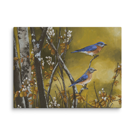 Birds of a feather — canvas print by Birds on a Cup