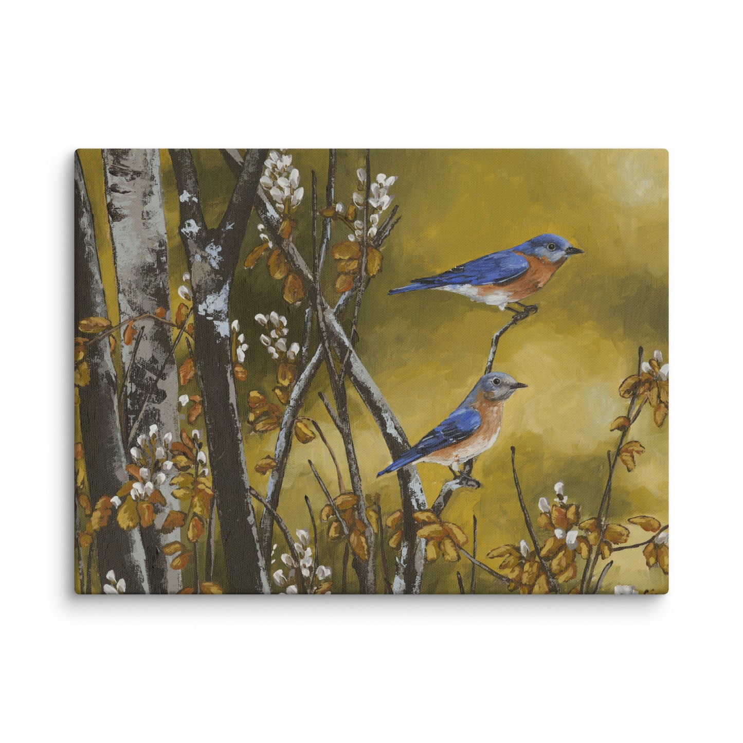 Birds of a feather — canvas print by Birds on a Cup
