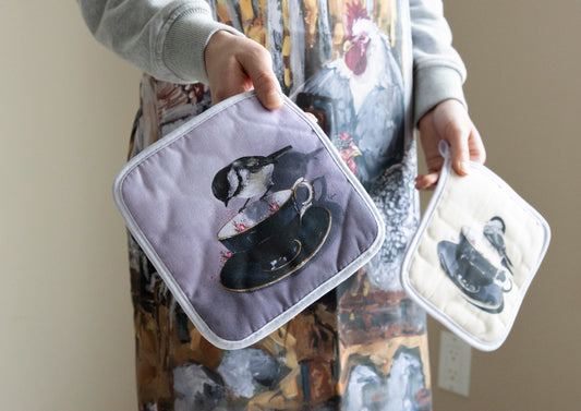 
Birds on a Cup potholder — bird art kitchen accessory by Birds on a Cup
