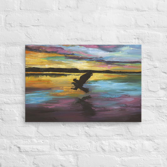 Hawk in for the kill — canvas print by Birds on a Cup
