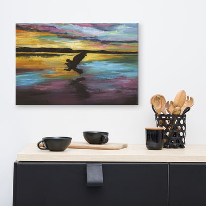 Hawk in for the kill — canvas print by Birds on a Cup
