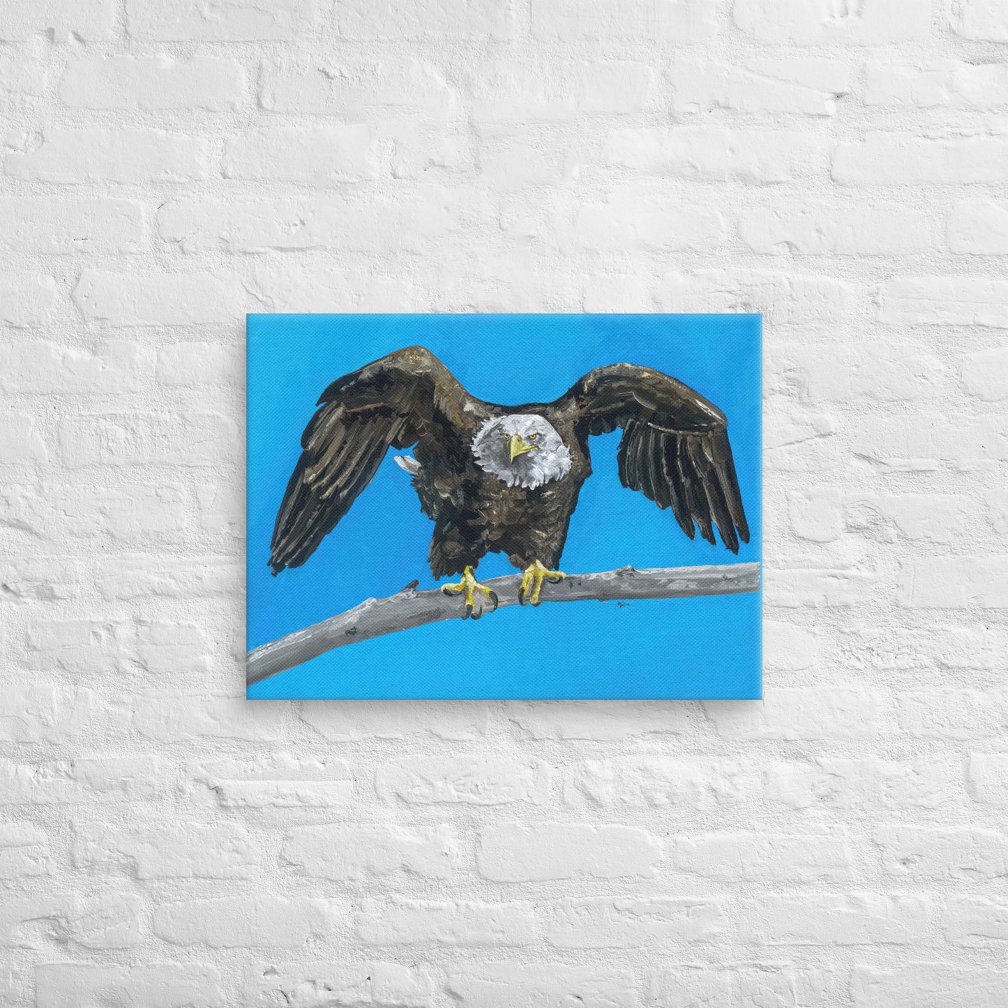 Eagle ready to fly — 18x24 and 24x40 canvas print by Birds on a Cup