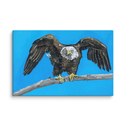 Eagle ready to fly — 18x24 and 24x40 canvas print by Birds on a Cup