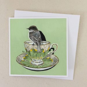 Eastern-Phoebe-on-Vintage-Spring-Series-Teacup---Card