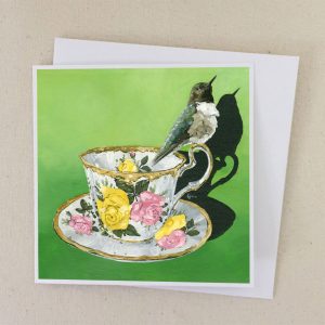 Black-Throated-Hummingbird-on-Antique-Rose-Teacup-Card