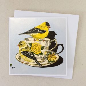 Goldfinch-Love-Birds-on-Vintage-Yellow-Rose-Teacup-Card